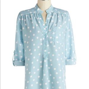 ModCloth “Hosting for the Weekend” Tunic Blue Dot